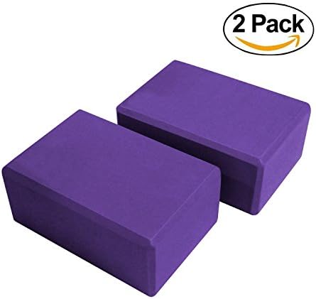 WeYingLe Yoga Block - High Density EVA Foam Block to Support and Deepen Poses, Improve Strength and Aid Balance and Flexibility - Lightweight, Odor Resistant and Moisture-Proof, 2pack (Purple)
