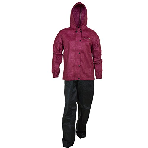 COMPASS ST13280-1041-XX Sporttek T50 Womens Rain Suit, Black/Cherry, XX-Large