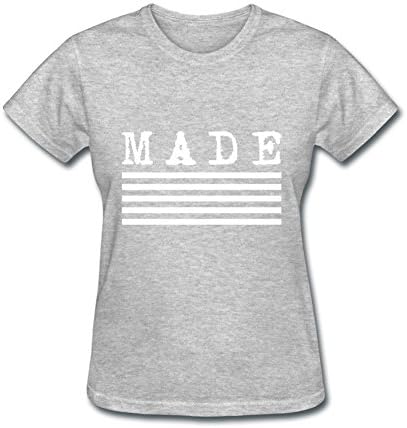 Frnjtt SELL Women bigbang-made Geek Short Sleeve T-shirt Grey XL