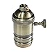 Parrot Uncle Brass Screw 110V-250V Thread DIY Light Socket Vintage Copper Lamp Holder for E26 E27 Light Bulbs, Black Key Switch Light Socket