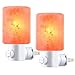 Himalayan Crystal Rock Salt Lamp, Natural Air Purifier, Mini Night Light with 4 Bulbs (2 Colorful), UL Approved Wall Plug for Air Purifying, Bedroom Decoration & Lighting (Cylinder-Shaped 2-Pack)