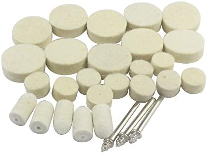 Carving Expert 28 Pcs of Felt Polishing Pad & Wheel, Point & Mandrel Kit Fit Dremel Rotary Tools for Polishing, Buffing and Burnishing