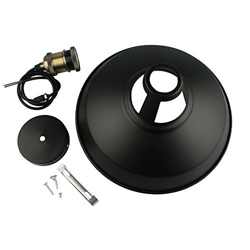 B2ocled 1 Black Ceiling Lights Metal Lamp Shades Industrial Pendant Light Ceiling Lighting Shade 27cm Diameter