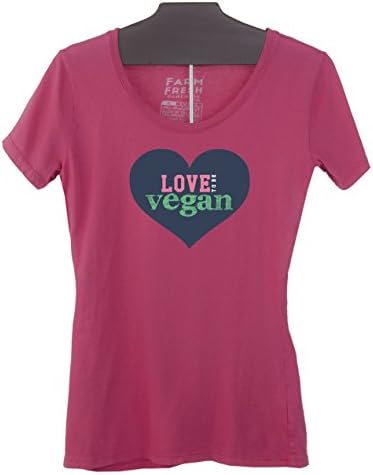 Vegan T Shirt "Vegan Heart" Women's Form Fitting Organic Cotton