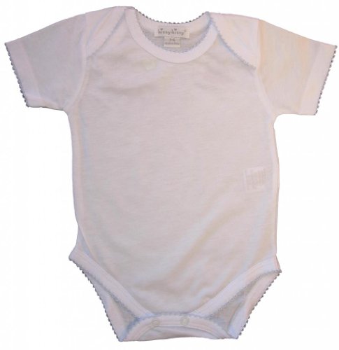 Kissy Kissy - Signature Collection SS Bodysuit - White with Blue-3-6mos