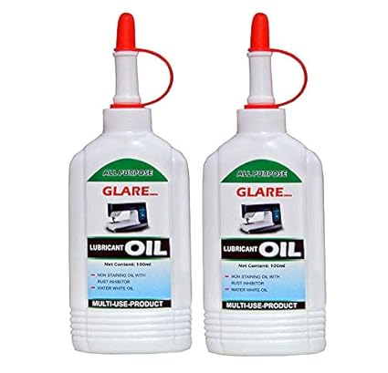 GLARE INDIA All Purpose Sewing Machine Lubricant Oil in Easy Dispenser Bottle,100 ml