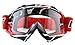 NENKI MX Dirtbike Motocross Goggles NK-1019 for Adult(Techline Red,Clear Lens)