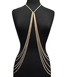 Goldtone Adjustable Length Full Body Chain with Ten Hanging Links