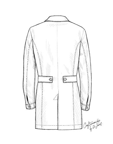 Dr. James Mens Slim Fitted Consultation Lab Coat (36 Inch Length) Size S White - Thumbnail 5