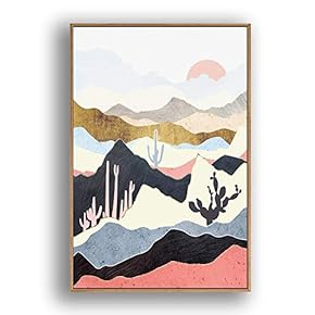 Framed Canvas Home Artwork Decoration Nordic Style Scenery Canvas Wall Art for Living Room, Bedroom - 16x24 inches