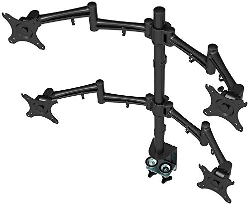 ThingyClub® Adjustable Aluminium Universal Full Motion Desk Mount Arm Stand Bracket (QUADRUPLE MONITOR ARM)