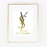 YSL Real Gold Foil Addict Glam Designer Wall Art Print Yves Saint Lauren poster 0492