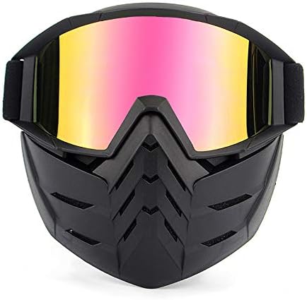 Goggles Mask, Retro Face Mask for Mask and Goggles Motorcycle Goggles Aviator Half Helmet Glasses Pilot Style Cruiser Scooter Goggle Bicycle Summer Winter Snowboard Windproof Glasses