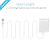 iPhone Charger, Skiva PowerFlow 2.4-Amps 12W AC Wall Foldable Plug Charger for iPhone X / 8 / 8 plus / 7 7+ SE, iPad Pro Air mini [Integrated Apple MFi Certified 8-pin Lightning Cable] [Model:AC107]