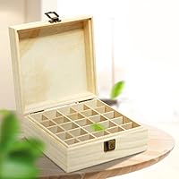 XINdream 25 Slot Essential Oil Box, 25 Compartments Wooden Essential Oil Storage Organizer for Carrying, Holds 5/10/15ml Roller Bottles