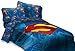 Superman Emblem 4 Piece Reversible Super Soft Luxury Twin Size Comforter Set