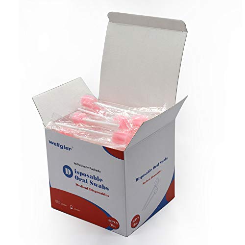 Wellgler's Disposable Oral Care Swabs, Sterile Sponge Mouth Swabs