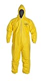 DuPont QC127S Coverall with Hood Disposable Elastic Cuff Yellow XXL
