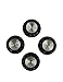 Metallor Electric Guitar Top Hat Knobs Control Knobs 2 Volume 2 Tone Black With Silver Insert Brand New Compatible with Les Paul LP Electric Guitar Parts Replacement Black. (Black)