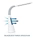 Turcom LED Desk Lamp with Fan, Cool Breeze Lamp with Bladeless Fan with Adjustable Neck, 3 Speeds and 5 Brightness Levels, White