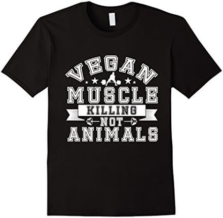 Mens Vegan Muscle Shirt - Vegan Bodybuilding Workout T-Shirt Large Black