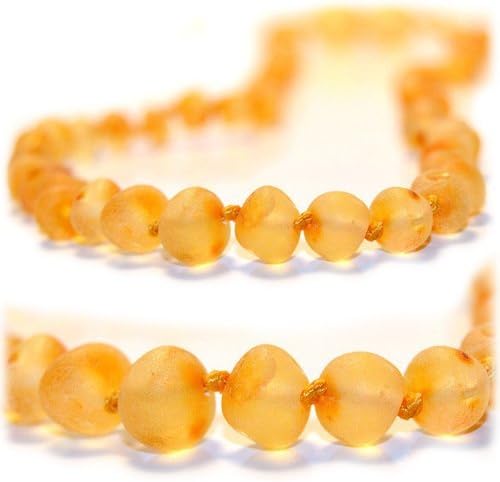 The Art of Cure Original Premium Certified Raw Amber Teething Necklace - Lab Tested (Butterscotch) 12.5 inches