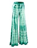 Made By Johnny Women's Solid/Tie-Dye Casual Comfy Wide Leg Palazzo Lounge Pants Gaucho (S~3XL)