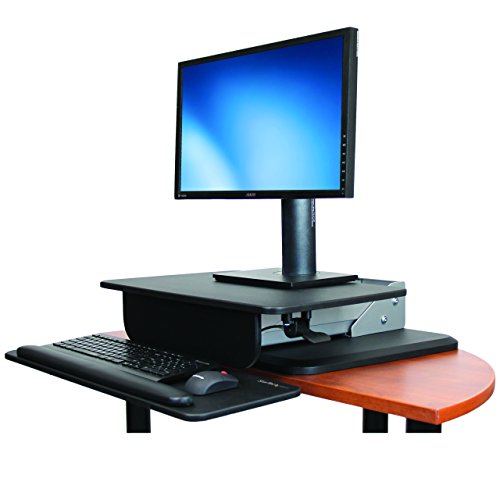 StarTech.com Height Adjustable Standing Desk Converter - Sit Stand Desk with One-finger Adjustment - Ergonomic Desk