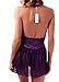Ruzishun Sexy Lingerie Lace Splicing Transparent Chemise (Purple, L)