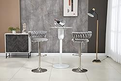 Kakotito 360° Velvet Swivel Bar Stools with Low