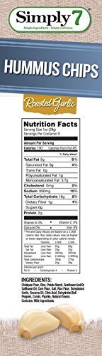Simply7 Chickpea Hummus Chips, Roasted Garlic, 5 Ounce (Pack of 12)