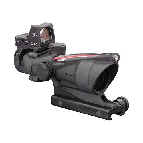 Trijicon TA31F-RMR ACOG 4x32 Scope, Dual Illuminated Red Chevron .223 Ballistic Reticle, 3.25 MOA RMR Sight