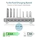 Unitek 7-Port USB Charging Station Dock, 60W Adjustable Charging Station for Multiple Device, Desktop Electronics Organizer Stand Compatible with iPad, iPhone, Samsung, Smartphone