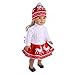 WARMSHOP American Girl Doll 18 inch Cute Reindeer Snowman Print Sweater Outfit Set Lovely Dress up Clothes (Red)