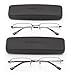 DOUBLETAKE Reading Glasses - 2 Pairs Compact Case Semi Rimless Readers