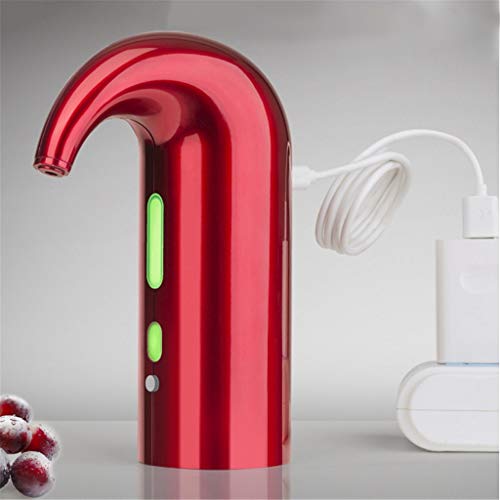 jiumoji Electric Wine Aerator Pourer Portable Wine Decanter Multi-Smart Versatility Automatic Wine Oxidizer (-Red)