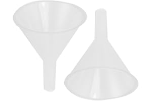 uxcell 2 Pcs 60ml 2 5/9inch Mouth Dia Laboratory Clear White Plastic Filter Funnel