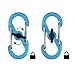 Nite Ize Key Ring Locker, Stainless Steel Keychain Ring with 5 Colorful Locking Plastic S-Biners