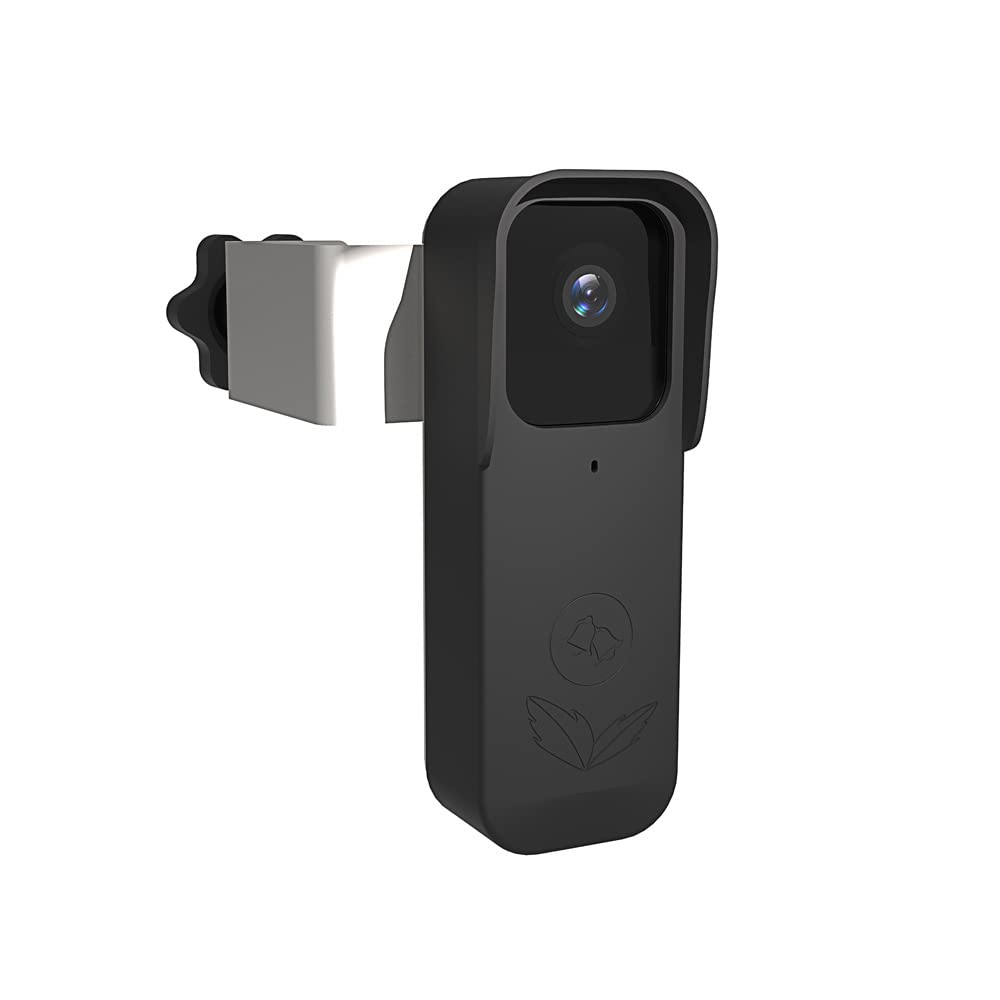 Aokicase For Blink Doorbell Door Holder, Silicone with Parasol, Dust Protection, No-Drill Mounting Bracket for Blink Video Doorbell Cover Holder (Flashing, Black) A363