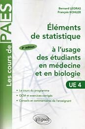 Éléments de statistique à l'usage des étudiants en médecine et en biologie
