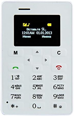 Generic AIEK M5 Card Mobile Phone, Network: 2G, 4.5mm Ultra Thin Pocket Mini Slim Card Phone, 1.0 inch LED Display, QWERTY Keyboard, Support TF / Micro SD Card up to 16GB, Bluetooth, FM(White)