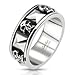Jinique STR-0044 Stainless Steel Skull and Pyramid Combination Cast Band Ring; Comes With Free Gift Box (13)