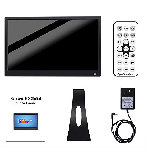 Kalawen15.6 inch Digital Photo Picture Frame IPS Screen Full HD 1920x1080 Include 32GB SD Card with Background Music Support 1080P Video HDMI Thumb USB Drive, SD/MMC/MS Card