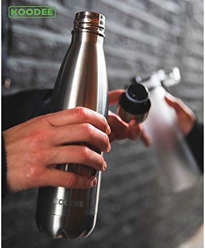 Stainless steel water bottle priced at $9.99.