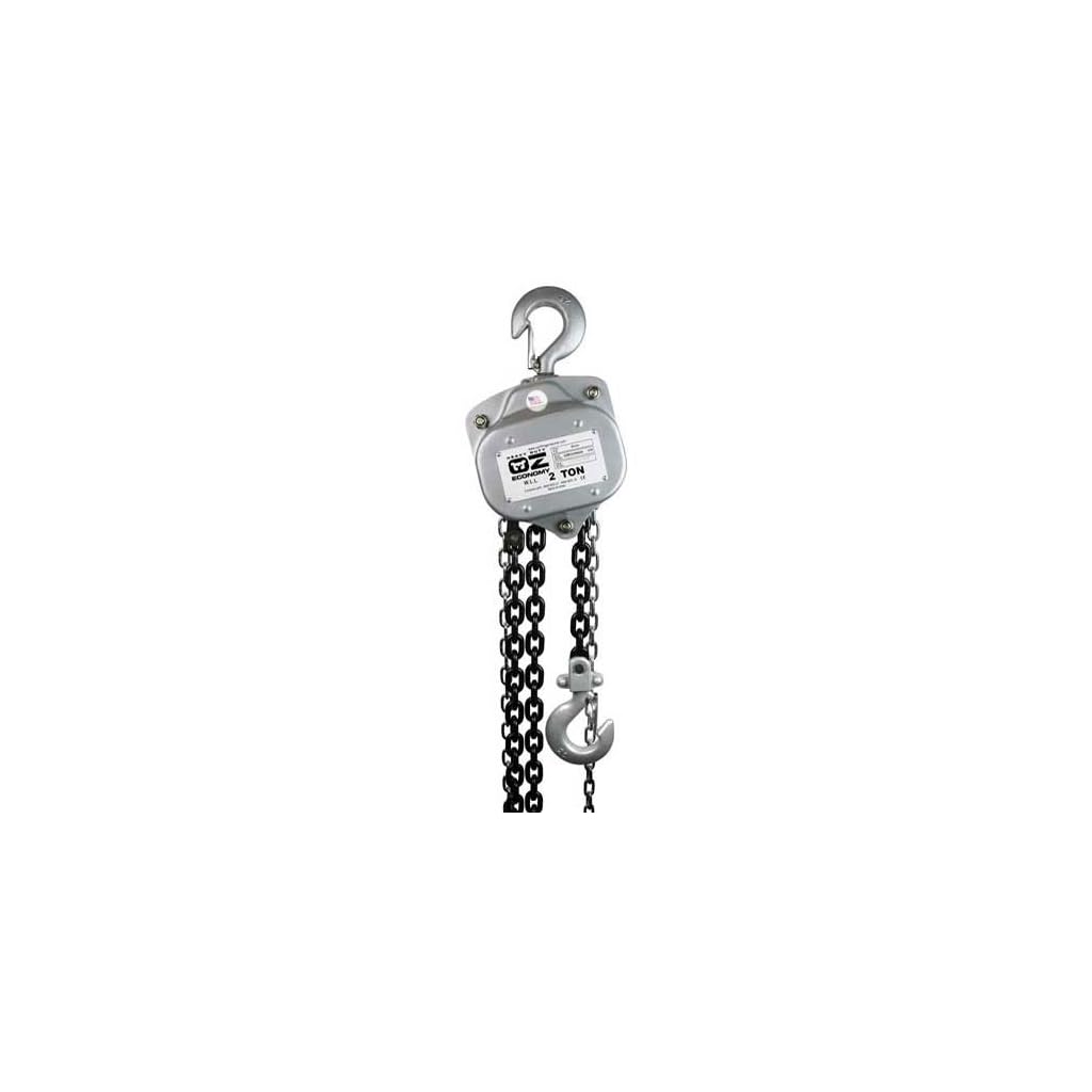 OZ Lifting Heavy Duty Economy Manual Chain Hoist, 2 Ton Cap. 10' Lift