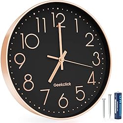 Geekclick 12" Wall Clock [Battery Included], Silent