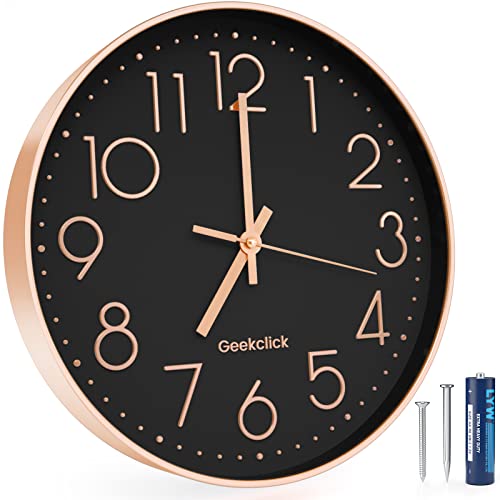 Geekclick 12" Wall Clock [Battery Included], Silent