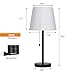 Table Lamp Set of 2 Bedside Lamps with USB Port and 1 Type C Port Modern Nightstand Lamp with 2 Phone Stands Desk Lamp with AC Outlet and Linen Shade for Living Room Kids Room, Bulb Included (PINK)