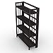 Stony Edge 4-Tier Folding Bookshelf | Espresso Wood Finish | 45x32x11.5 Inches | Book Shelf for Books and Trinkets | No Assembly Required | Foldable & Small Bookshelf for Home and Office