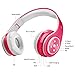Votones-Wireless Bluetooth Kids Headphones Lightweight Foldable Adjustable Over Ear Earphone with Microphone Aux in SD Card FM for Smartphone PC Tablet(Pink)